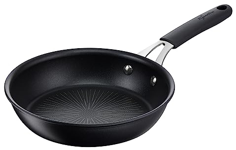Lagostina Tempra, Poêle 20 cm avec Revêtement Antiadhésif en Titane Anti-rayures, Fond en Acier Inoxydable, Manche Riveté en Acier et Silicone, pour Toutes les Sources de Chaleur y Compris l'Induction