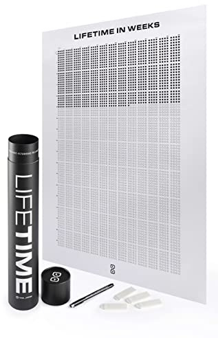 LifeTime™ My Life in Weeks - Poster mit 4000 Wochen - auch geeignet als Wandkalender - Klassische US Ausgabe, Mittelgroßes Format
