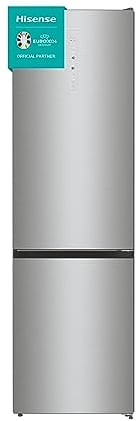 Hisense RB470N4SIC2 - Kombi-Kühlschrank, Effiziente Klasse C, Kapazität 361 l mit 200 cm Höhe, WLAN ConnectLife, insgesamt rostfrei, wendbare Tür, leise, 35 dB, Stahlfarbe