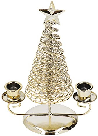 HUAOSN Candle Holder, Christmas Tree Shape, Candlestick Decoration, Table Decoration, Dining Table, Decorative Candle Holder, Home Decoration, Double Holder, Gold
