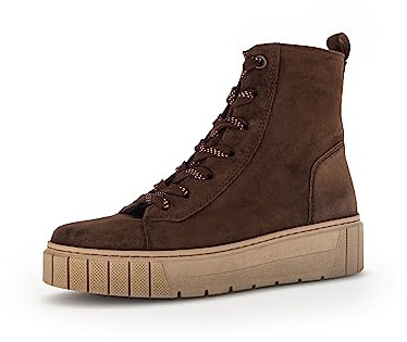Gabor Damen Combat Boots, Frauen Stiefeletten,Wechselfußbett,Komfortable Mehrweite (H),Winterstiefel,Winterschuhe,Whisky (Mel.),37 EU / 4 UK
