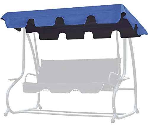 bonsport Ersatzdach für Hollywoodschaukel mit Volant - Dach Sonnendach für 2-Sitzer und 3-Sitzer, blau
