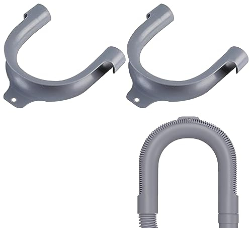 2 Stück Haltebogen universal Einhängebogen für Ablaufschlauch Waschmaschine Geschirrspüler, U-förmige Haltebogen Universal Einhängebogen, Kunststoff U-förmiger Biegehänger für 20-26mm Wasserleitungen