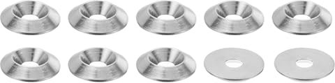 PATIKIL M5 Finish Senkscheibe 10Stk 18mm Durchm. 3.5mm Hoch 304 Edelstahl Schlichtbecher Scheibe Schraube Bolzen Kopf Dichtung für Industriebau