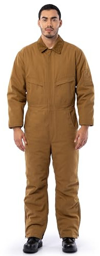 Wrangler Men's Insulated Coverall Work Utility, Duck Brown, M