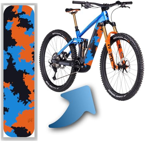 Designfolie für E-Bike Akkucover für CUBE Stereo | Reaction Hybrid Modelle, Rahmenschutz eBike, Fahrrad Aufkleber, Bike Sticker (Cube Abdeckung 20-04377, 21-11463, 20-01818, Blue ´n´ Orange)