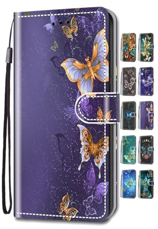 UCool For iPhone 7 8 SE 2020 2022 Case Flip Wallet PU Leather Dream Butterfly Floral Personalised Cute Animal Print Pattern Designe for Girls Boys Women Men Protective Cover with Card Holder