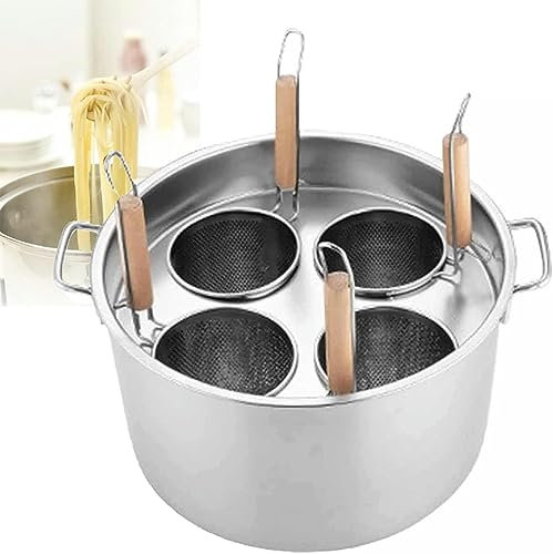Pentole, Set Cuocipasta Commerciale, Pentole, Cuocipasta Multifunzione con Divisore e Colino, Pentola in Acciaio Inossidabile per Cucina Domestica, Ristorante, Pentola, 4 Fori