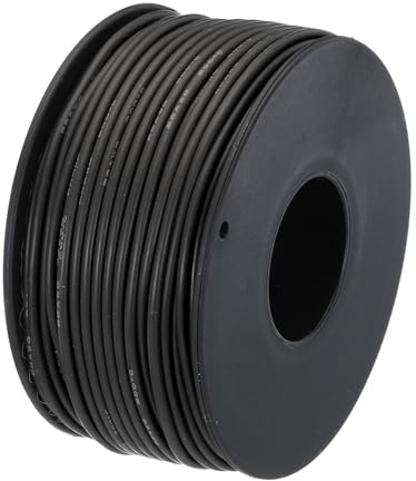 QUARKZMAN Cable de Silicona Calibre 22 22AWG Cable Eléctrico de Cobre Estañado de Alta Temperatura en Carrete de 98.4 pies Negro para Modelos de Coche y Electrodoméstico Eléctrico