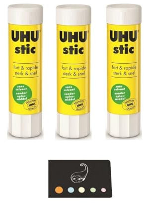 Blumie Shop Set de 3 Tubos de Cola Blanca 40g por Tubo + 1 Índice Adhesivo Blumie (3 Pegamentos)