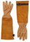 FELCO Kleine Premium-Lederhandschuhe, durchstichfest, Wildleder, Gantlet-Schnitt, Rosenschnitt, Schneiden, Schnipsen, Gartenhandschuhe, Braun/Hellbraun