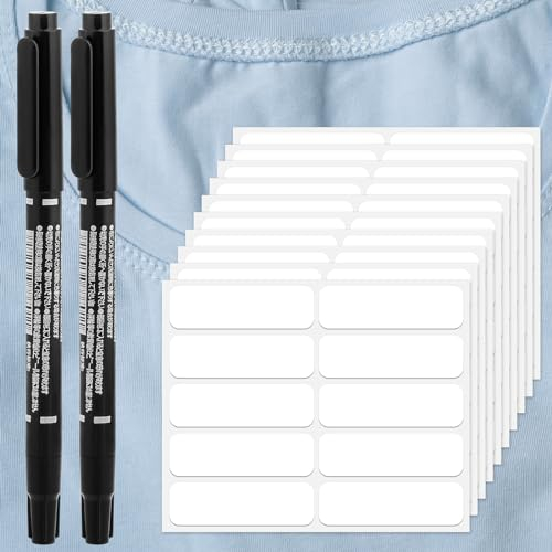 100 Stück Klebeetiketten Zum Beschriften Weiß Kleidungsetiketten Selbstklebend Etiketten Für Kleidung Namensschilder Selbstklebend WäScheetiketten Für Pflegeheime WäScherei Ladenbedarf(10 Blatt)