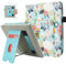 DMLuna Custodia per Kobo Libra Colour Model:N428 2024, Libra 2 2021, Funzione Auto Sleep/Wake, Cinturino da Polso, Leggera e Protettiva in PU di Alta Qualità con Supporto e Slot per Schede, Fiore