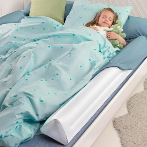 JAOGAUS 2 Rausfallschutz für Kinderbett, 2 Stück Aufblasbarer Rausfallschutz Bett mit Pumpe, Bettkantenschutz Kinderbett, Fallschutz Bett für Baby & Kinder, Anti-Fall-Bettbarrieren