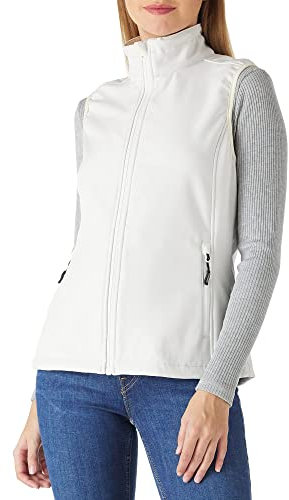 Outdoor Ventures Gilet softshell da donna, senza maniche, leggero, antivento, caldo, in pile, con colletto alto, sportivo, con 4 tasche, per escursioni, campeggio, bianco, XXXXL