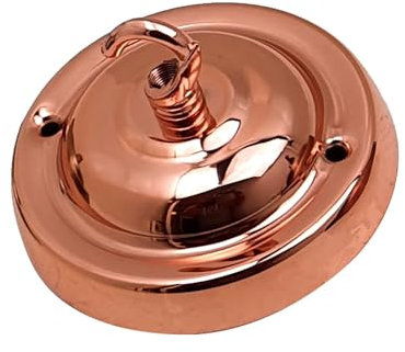 LEDSone Ceiling Rose Hook Plate Vintage Rose Gold Metal 10.5 cm 2 Pack Antique Single Out Side Fitting with Accessories for Chandliers Pendant Lights Wall Lamps Hanging Lights Planters Decorations