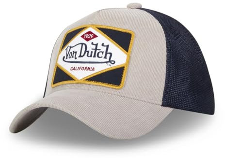 Von Dutch Kappe für Damen und Herren, Trucker-Kappe, verstellbar mit Snapback, Hellgrau/Dunkelblau, Einheitsgröße