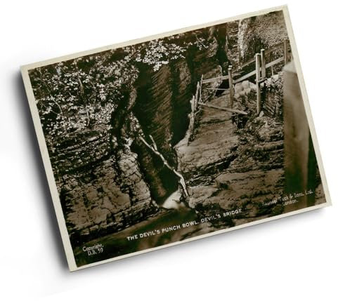 A3 PRINT - Vintage Wales - The Devil's Punch Bowl, Devil's Bridge