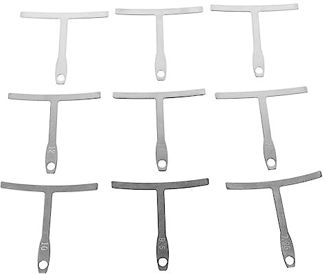 9 Piezas Medidor de Radio de Guitarra Medidor de Radio de Guitarra, Medidor de Radio de Diapasón de Guitarra Acero Inoxidable Regla de Medición de Radio Debajo de Cuerda