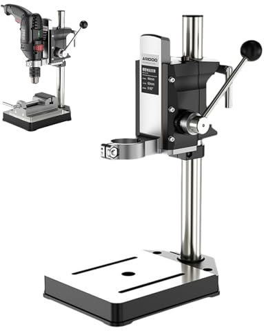 VoOqo Mini Portable Drill Press Stand, diy Tool Stand for Electric Driller Pillar, Clamp Range 44mm, Adjustable Height 0~24.5cm, for Diy, Home Renovation Bench drill bracket