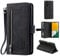 EYZUTAK Coque pour Samsung Galaxy A16 4G/5G, Etui à Rabat en Cuir Fermeture à Glissière Magnétique Portefeuille avec 9 Emplacements pour Cartes Fonction Stand Etui en Cuir Mat Rétro-Le Noir