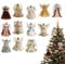 12 Stück Engel Christbaumspitze, Kleines Engel Weihnachtsbaum Anhänger, Weihnachtspuppe Hängender Weihnachtsengel-Anhänger Christbaumschmuck Fee Engel mit Flügel für Baumschmuck