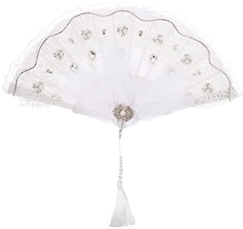 HOMOCONO Elegante Federspitze Blumen Für Hochzeit Hand Fans Faltbare Für Braut Dekorative Fan