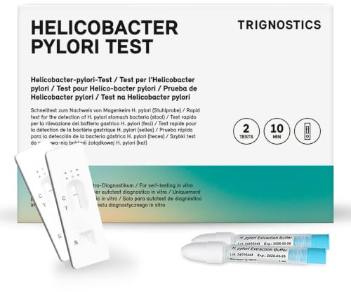 Helicobacter pylori Schnelltest 2 Stuhltests – Antigen für zuhause | H. pylori Nachweis aktiver Magen-Infektion bei Gastritis & Sodbrennen - ohne Labor - Ergebnis in Minuten