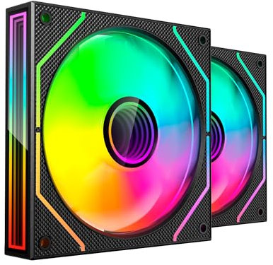 Mars Gaming MF-3DPROX2, Kit 2x Ventole PWM 120mm, Illuminazione ARGB Triplo Infinity Mirror 360°, Sistema di Controllo PWM, Cuscinetti FDB, Ventole PC con Compatibilità Totale ARGB, Nero