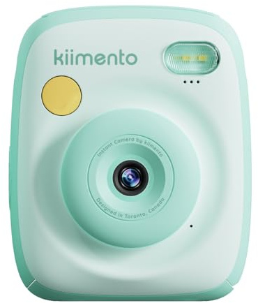 kiimento Instant Print Digital Camera, Ink-Free Thermal Printing with 4 Color-Themed Paper Options, 2.4” HD Screen, Selfie Lens, 48MP Photo, 1080p Video, 32GB Memory Card – Model P2 (Sky Blue)