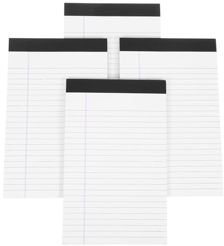 Tofficu Taschennotizblock 4 Stück Papier, Breites Liniertes Notizbuchpapier | A5 Notizblock Taschengröße, Notizblöcke zum Mitnehmen, Schulanfang Deko