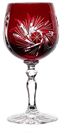 Likörglas Likörkelch Wodkaglas Schnapsglas Schleuderstern Rot 60 ml Handgeschliffen Kristallglas