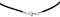 Ziegenleder Kette/Halskette schwarz, Glattleder mit 925/35AG Silber Karabiner (38cm)