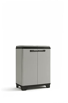 Keter | Poubelle de tri Planet - Plastique recyclé, Gris/Noir, Poubelles de tri, 680x390x920 mm