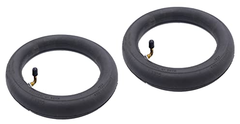 P4B | 2X 10 Zoll Schläuche in Schwarz - 90° Ventilwinkel | Für Kinderwagenreifen | Nahtloser Schlauch | FORMGEHEIZT | Spezial-Butyl-Mischung | 10 x 2,0 | 54-152 | AV 40mm | Kinderwagen Schlauch 10x2