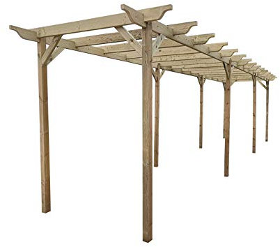 Garden Wooden Pergola Kit - Exclusive Pergola Range - 9 Designs - 42 Size Kits (2.4m x 4.8m (with 4 posts), Longthorne Design)