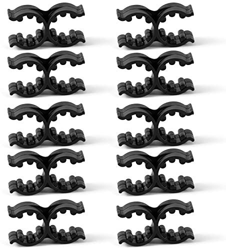 10x Doppel-Clip für Badeleiter/Rohr 18-25 mm Kunststoff Schwarz, Doopel-Schelle Rohrverbindung Rohr Klammer Halter
