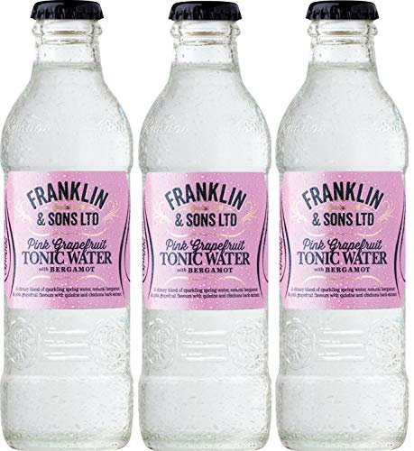 3 Bottiglie di Acqua Tonica Pompelmo Rosa e Bergamotto -Franklin & Sons- 200 ml