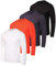 4 Pack: Mens Long Sleeve T-Shirt Workout Football Quick Dry Fit Gym Tee Shirt Athletic Active Performance Skin Rugby Training Wicking Exercise Clothing Running Sport Undershirt Top -Set 10-L