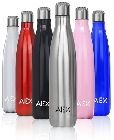 AEX Stainless Steel Vacuum Flask | 1000ml Silver Glossy Sports & Office Drink Bottle