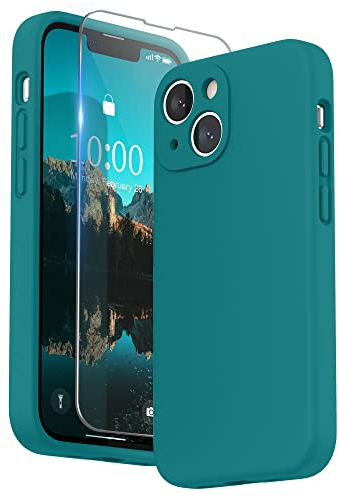 SURPHY Liquid Silicone Case for iPhone 13 mini Case, Individual Protection for Each Lens Shockproof Rubber Full Body Thickened Design for iPhone 13 mini 5.4 inch 2021 (Teal Blue)