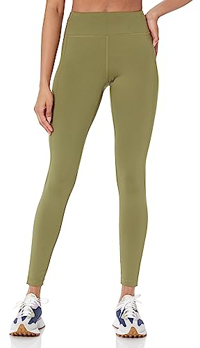 Amazon Essentials Damen Build Your Own Leggings mit mittelhoher Taille in voller Länge (erhältlich in Übergröße) (zuvor Core 10), Dunkles Olivgrün, M