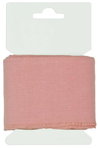 Cuff Bündchen Öko-Tex 135x7cm Strickbündchen Baumwolle in 50 Farben erhältlich, Farbe:052 - rosa