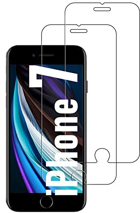 Cracksin [2 Stück] Panzer Schutz Glas für iPhone 7 Schutzglas 9H Härte, Echt Hart Tempered Glass, HD Displayschutzfolie, 2.5D, Ultra-klar, Kratzfest, Schutzfolie