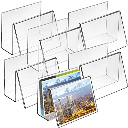 Transparenter Acryl-Postkartenhalter, Grußkarten-Display, transparenter Visitenkartenständer für Karteikarten-Organizer, Schreibtisch, Tisch, Heimbüro, 15,2 x 10,7 x 11,4 cm (6 Stück)