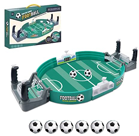 Towwoo Mini Tischkicker mit 6 Bällen, Interaktives Tischkicker Spielzeug für Zwei, Desktop Spielzeug Tischfußballspiel Geschenk für Kinder und Erwachsene (Grün)