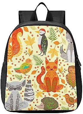 ISAOA Kinder-Reiserucksack, Waldtiere, Kinderrucksack, Vorschultasche, #14, M