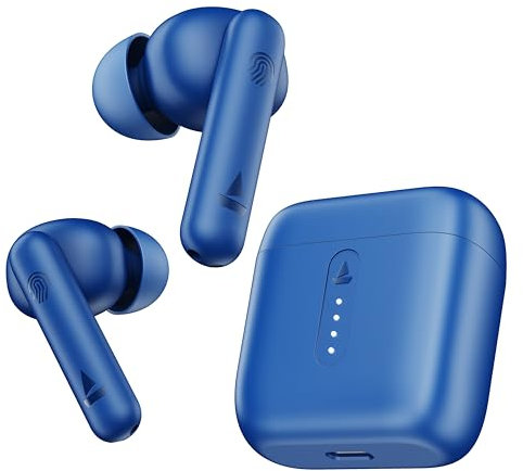 boAt Airdopes 141, Low Latency, ENx Tech, 42HRS Battery, Fast Charge, IWP, IPX4, v5.1 Bluetooth Earbuds, TWS Ear Buds Wireless Earphones with mic (Thunder Blue)