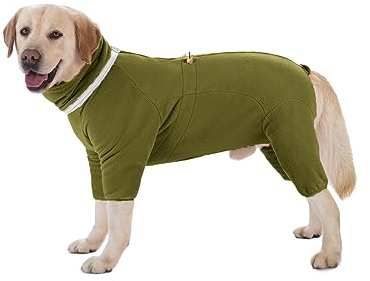 Hundebekleidung, Haustier-Winter-Overall mit Reißverschluss, D-Ring, reflektierende Streifen, verstellbare Anti-Haare, winddichte Jacke für kleine, mittelgroße und große Hunde_XXS (Olivgrün)