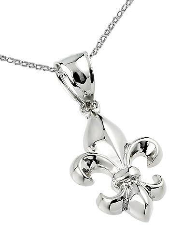 Joyara Collier Pendentif Argent Fin 925/1000 Fleur de Lys (Longeur Chaîne Disponible 40cm - 45cm - 50cm - 55cm) 16
